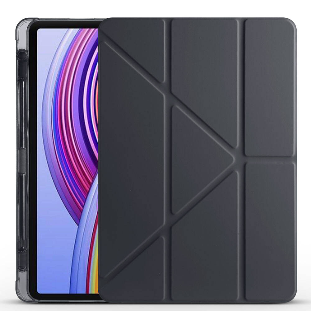 Xiaomi Redmi Pad Pro Kılıf Zore Tri Folding Kalem Bölmeli Standlı Kılıf Mor