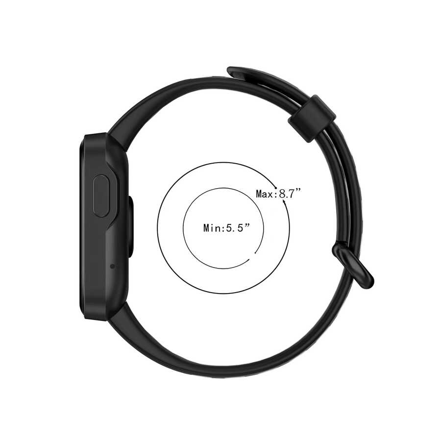 Xiaomi Redmi Watch 2 Lite KRD-02 Silikon Kordon Siyah-Kırmızı