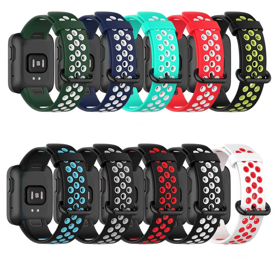 Xiaomi Redmi Watch 2 Lite KRD-02 Silikon Kordon Yeşil-Beyaz