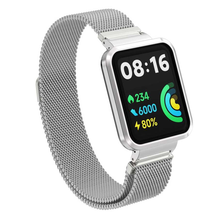 Xiaomi Redmi Watch 2 Lite Zore KRD-58 Metal Kordon Gümüş