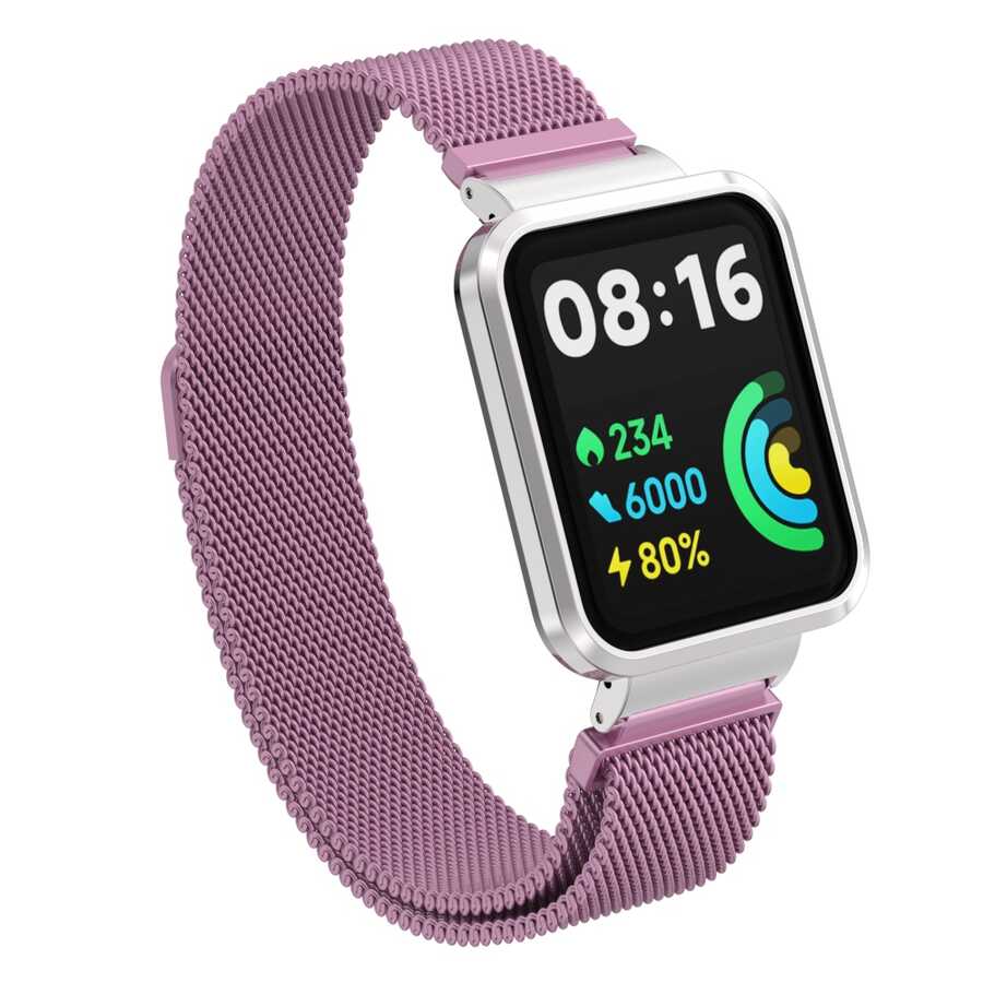 Xiaomi Redmi Watch 2 Lite Zore KRD-58 Metal Kordon Pembe
