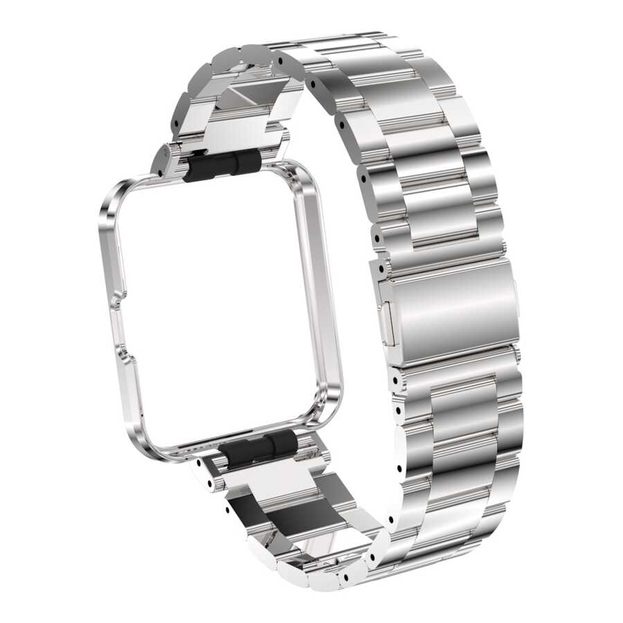 Xiaomi Redmi Watch 2 Lite Zore KRD-60 Metal Kordon Gümüş-Siyah