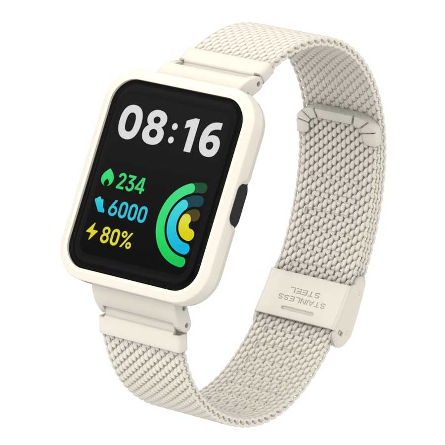 Xiaomi Redmi Watch 2 Lite Zore KRD-66 Metal Kordon Krem