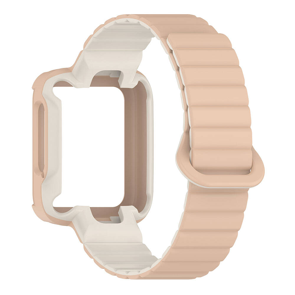 Xiaomi Redmi Watch 2 Silikon Kordon Zore KRD-105 Strap Kayış Koyu Kırmızı-Siyah