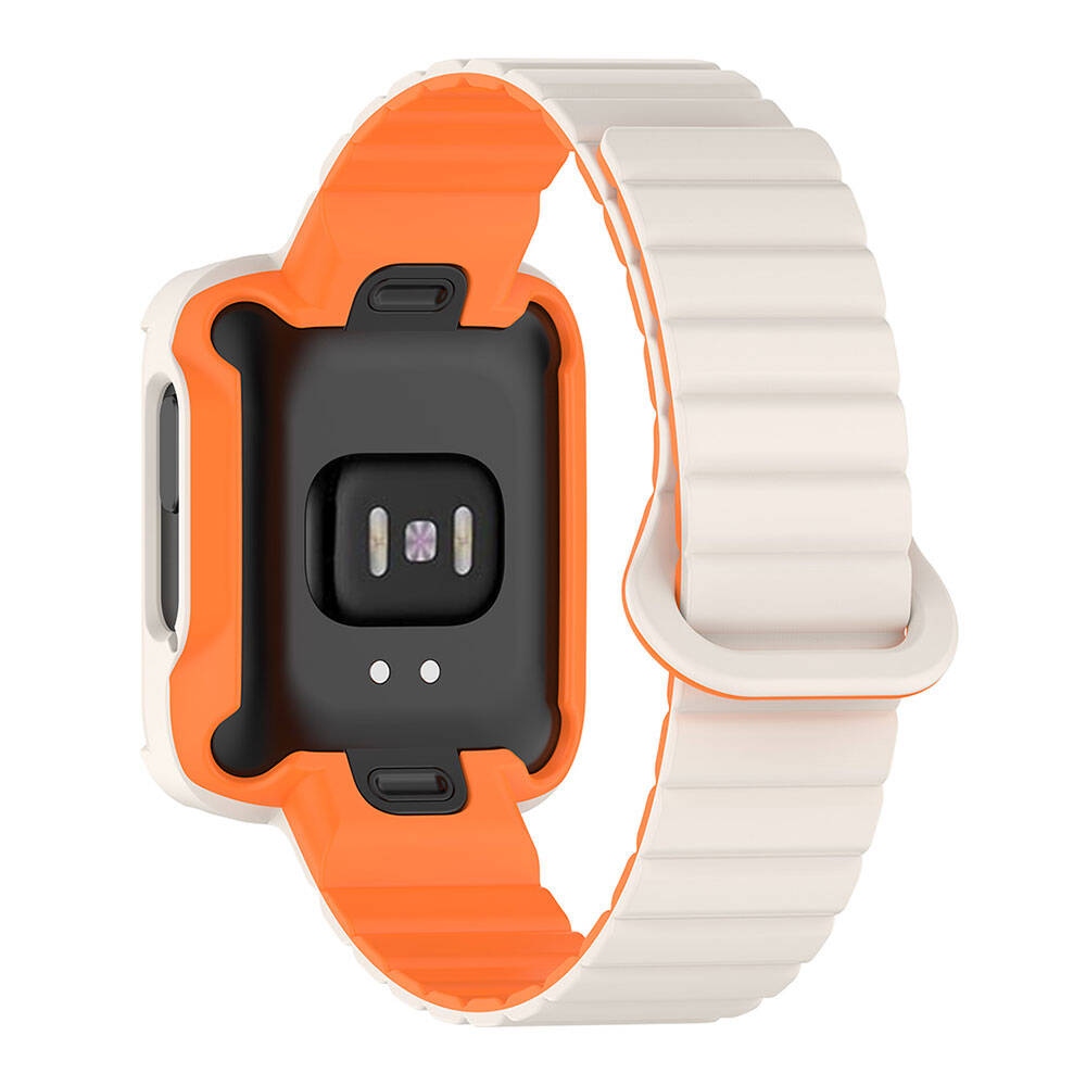 Xiaomi Redmi Watch 2 Silikon Kordon Zore KRD-105 Strap Kayış Siyah-Turuncu
