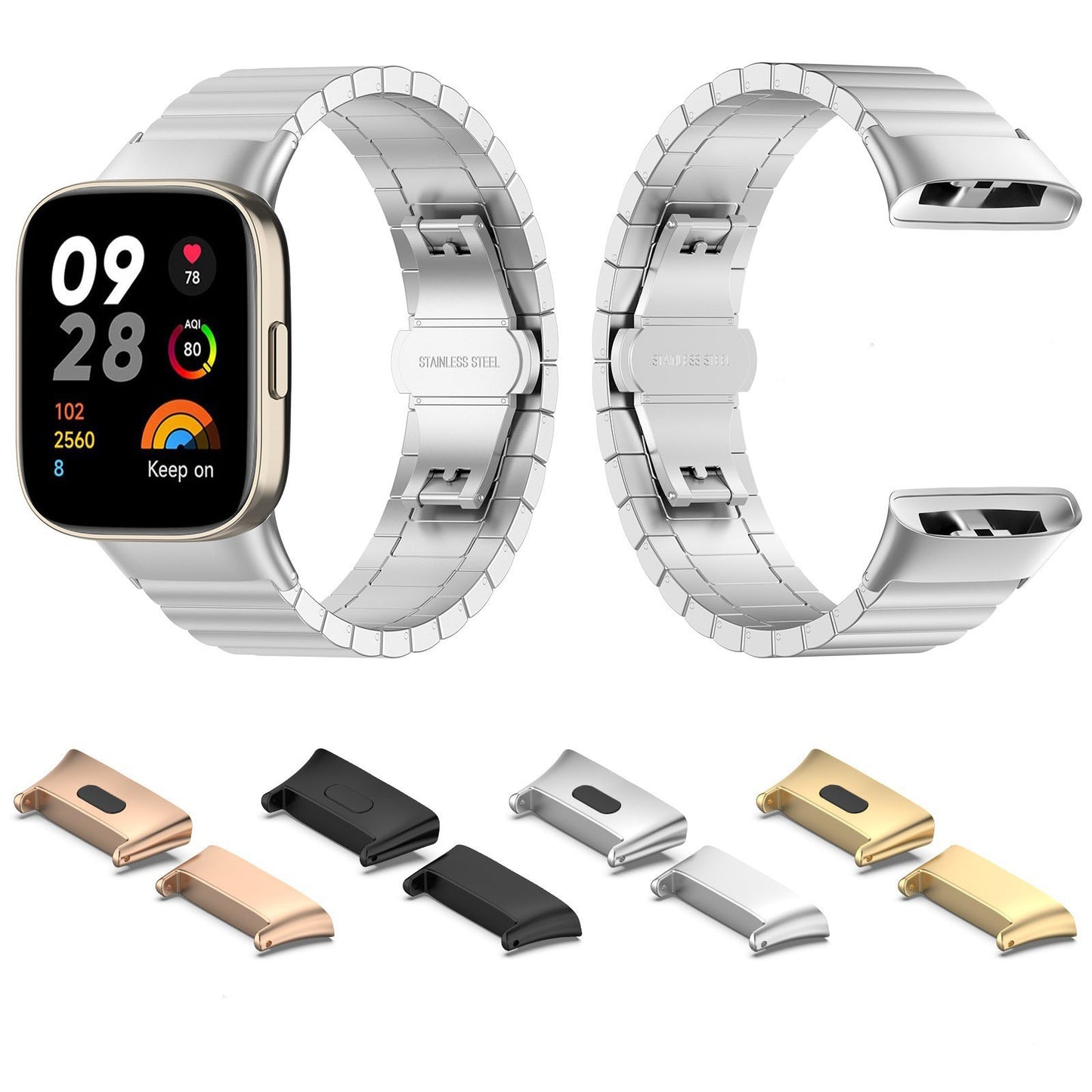 Xiaomi Redmi Watch 3 Metal Kordon Dönüştürücü Gümüş