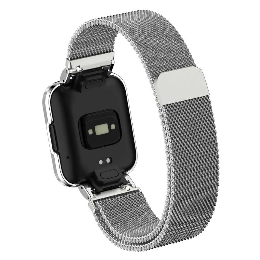 Xiaomi Redmi Watch (Mi Watch Lite) Zore KRD-58 Metal Kordon Gümüş