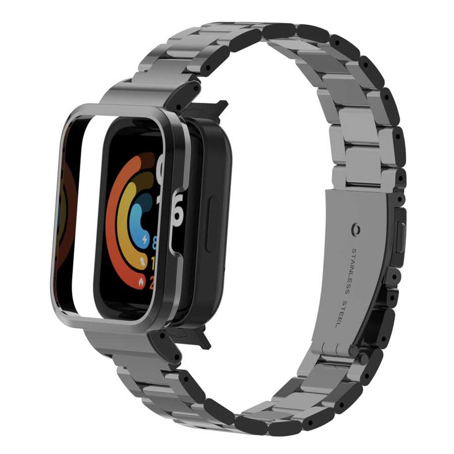 Xiaomi Redmi Watch (Mi Watch Lite) Zore KRD-60 Metal Kordon Gümüş-Gold
