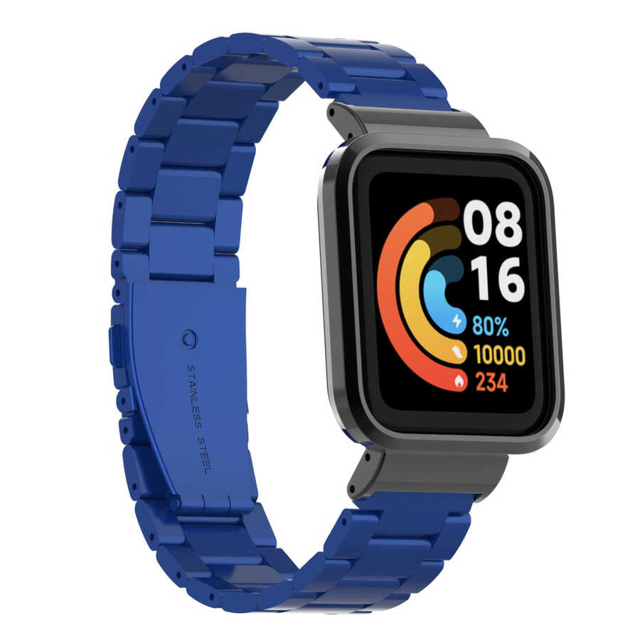 Xiaomi Redmi Watch (Mi Watch Lite) Zore KRD-60 Metal Kordon Mavi