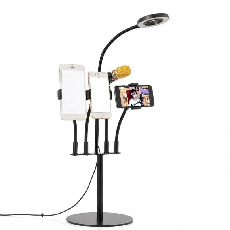 Zore 5 in 1 Işıklı Telefon Tutucu Ring Light Siyah