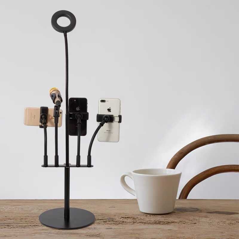 Zore 5 in 1 Işıklı Telefon Tutucu Ring Light Siyah