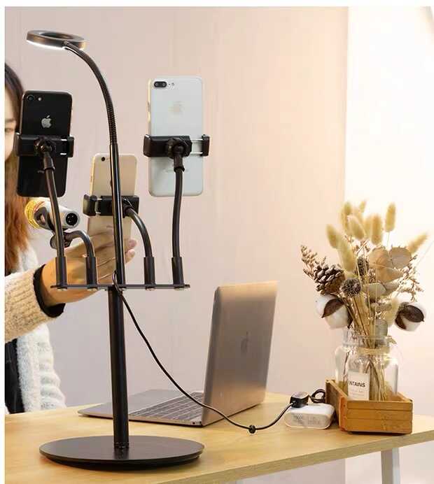 Zore 5 in 1 Işıklı Telefon Tutucu Ring Light Siyah