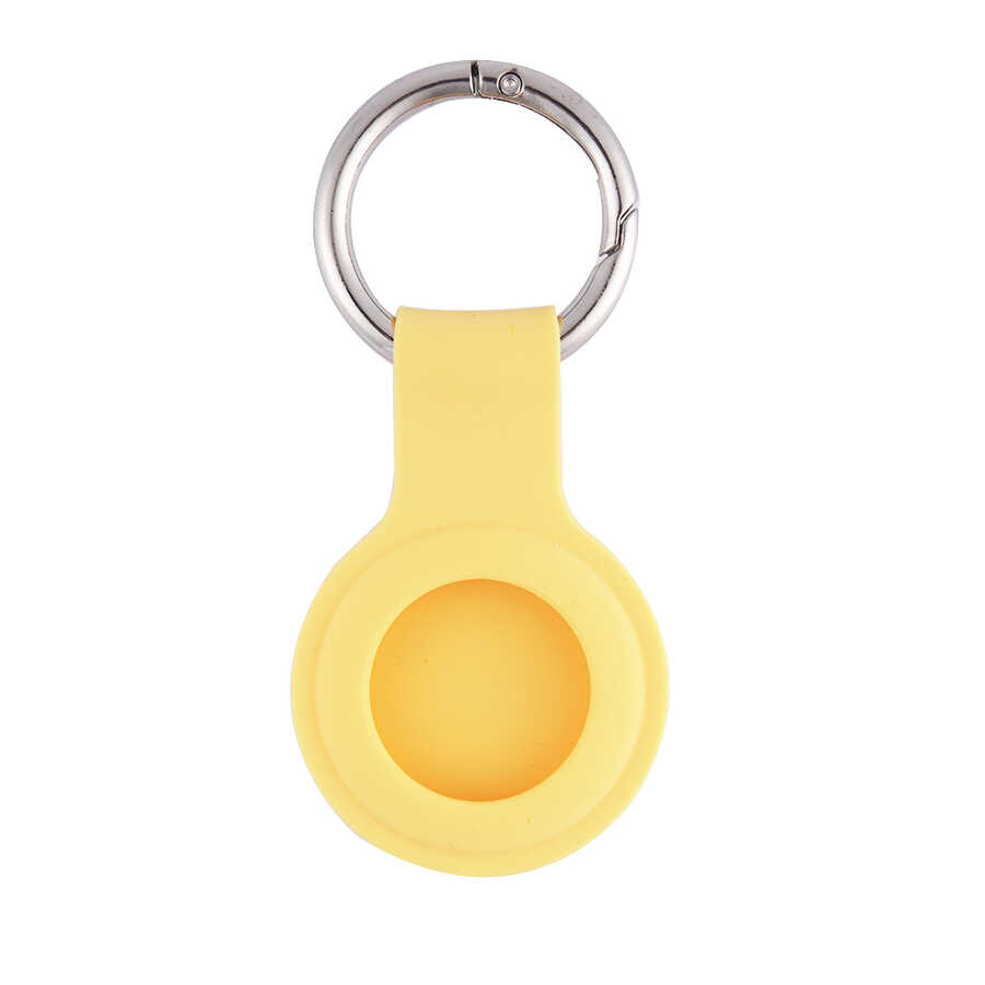 Zore Airtag 01 Silikon Anahtarlık Açık Sarı