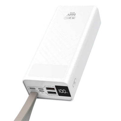 Zore B-30 Askılı Led Göstergeli Taşınabilir Powerbank 30000 mAh Beyaz