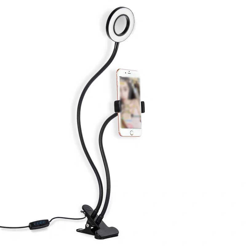 Zore Clip Flash Light Işıklı Telefon Tutucu Ring Light Siyah