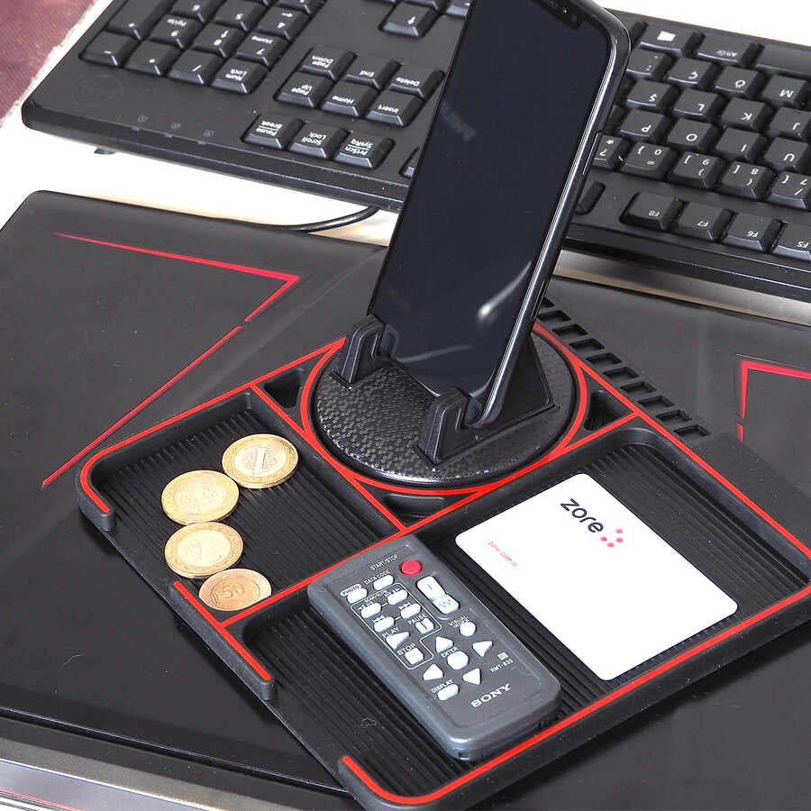 Zore C1220 Vakumlu ve Numaratörlü Telefon Tutucu Siyah