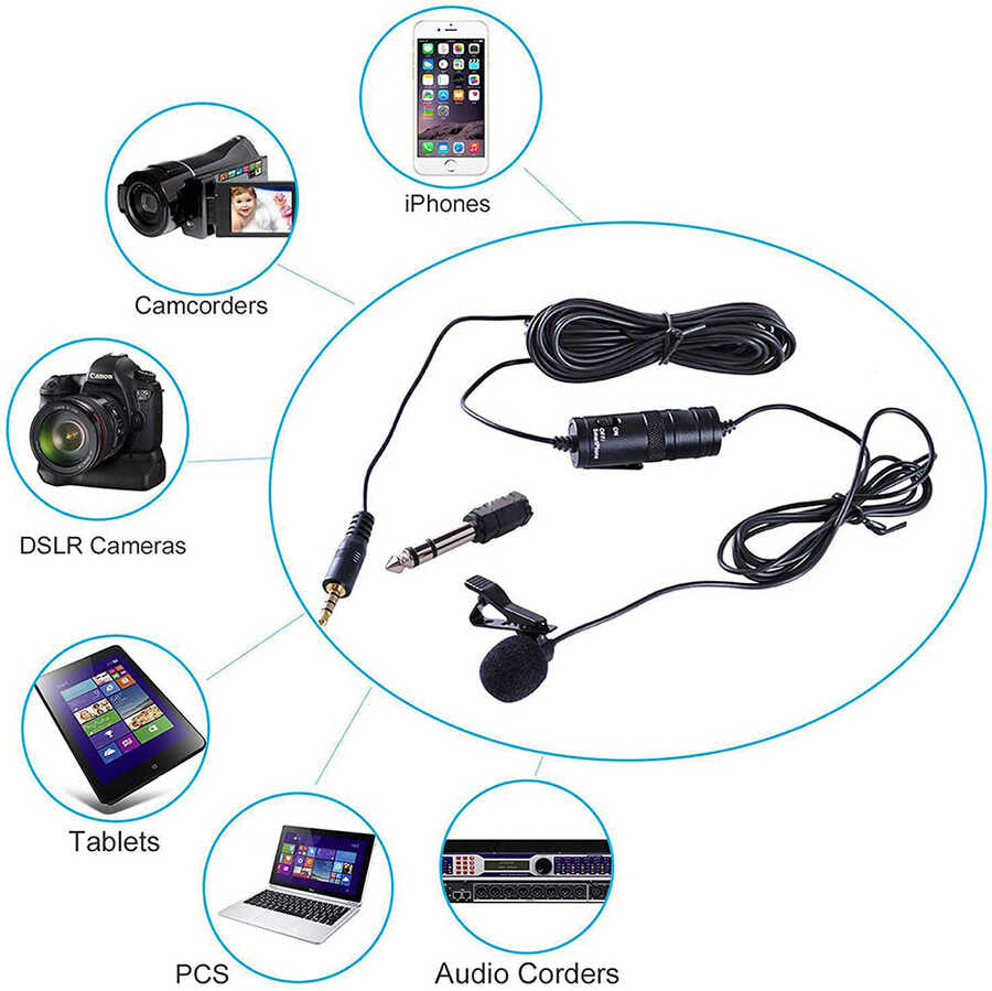 Zore DC-C1 Canlı Yayın Yaka Mikrofon Siyah