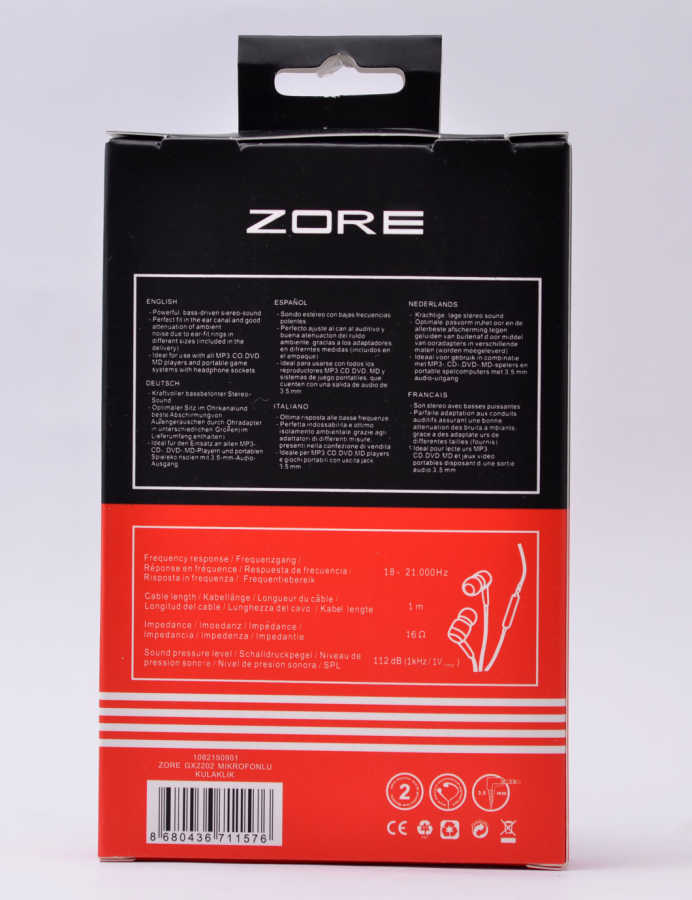 Zore GX-2202 Mp3 Kulaklık Kısa Kutulu Beyaz