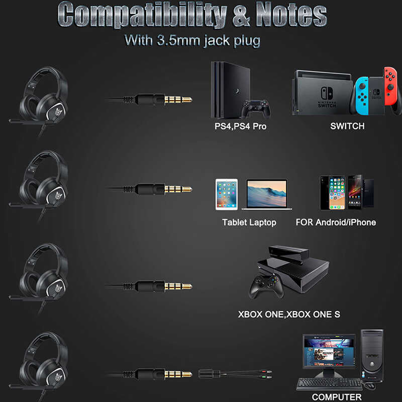 Zore Onikuma K19 RGB Oyuncu Kulaklığı 3.5mm Siyah