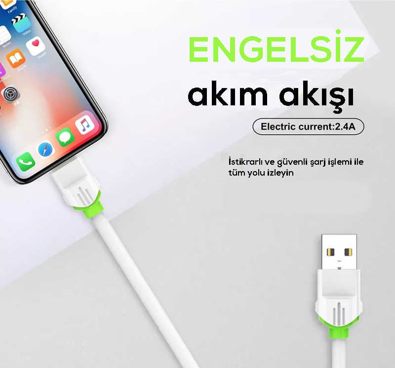 Zore LS32 Micro Usb Kablo Beyaz