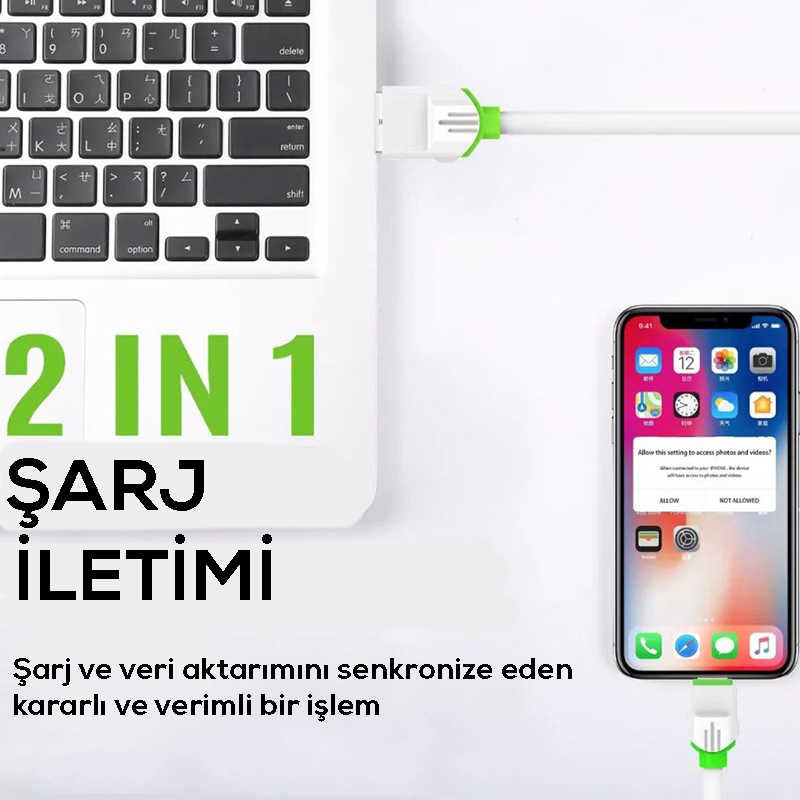 Zore LS32 Type-C Usb Kablo Beyaz