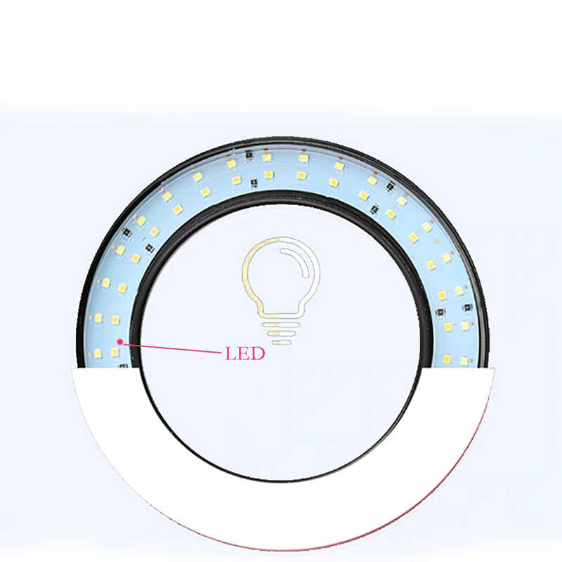 Zore M-26 Işıklı Telefon Tutucu Ring Light Siyah