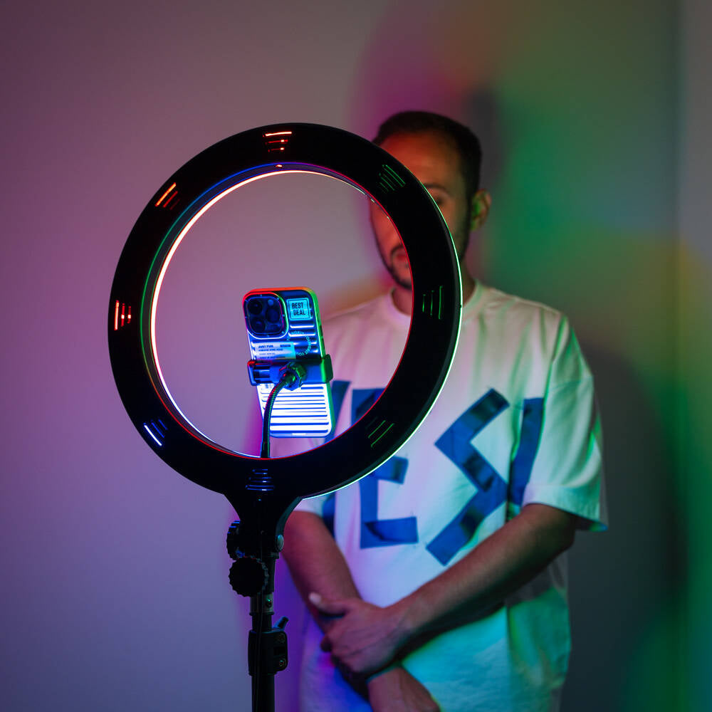 Zore MJ38 RGB 25W Ring Light Canlı Yayın 38cm USB'li ve Telefon Stand Siyah