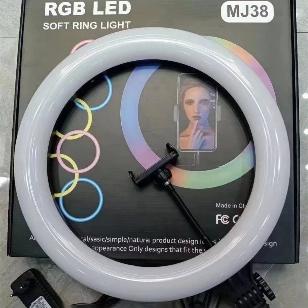 Zore MJ38 RGB 25W Ring Light Canlı Yayın 38cm USB'li ve Telefon Stand Siyah