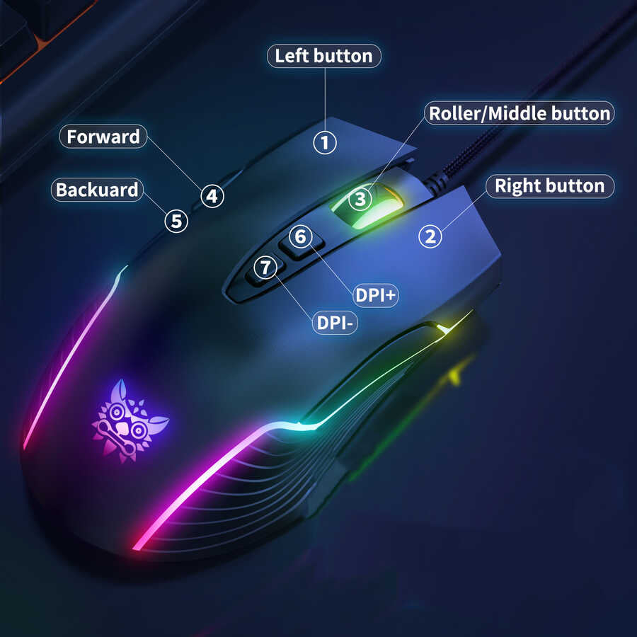 Zore Onikuma CW905 RGB Oyuncu Mouse Siyah