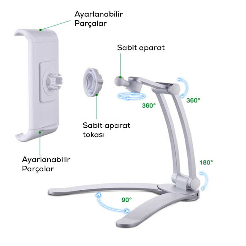 Zore PB-41E Tablet - Telefon Standı Gri