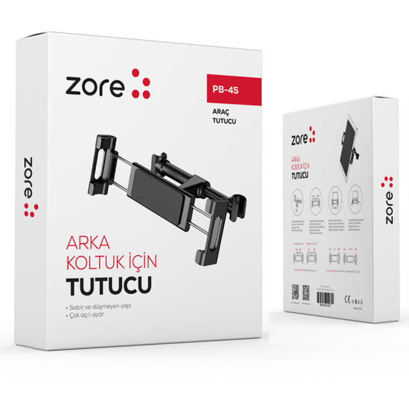 Zore PB-45 Araç Telefon Tablet Tutucu Siyah