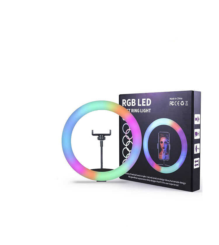 Zore RGB MJ-33 Işıklı Telefon Tutucu Ring Light Siyah