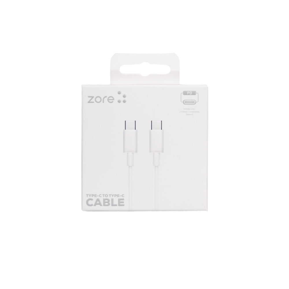 Zore ZR-41 Type-C to Type-C PD Fast Charging Data and Charging Cable 1M White
