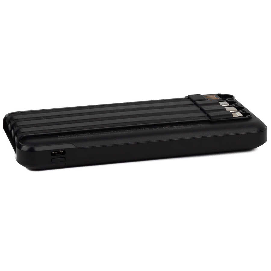 Zore ZR-PW01 Type-C - Micro - Lightning Led Göstergeli Taşınabilir Powerbank 10000 mAh Siyah