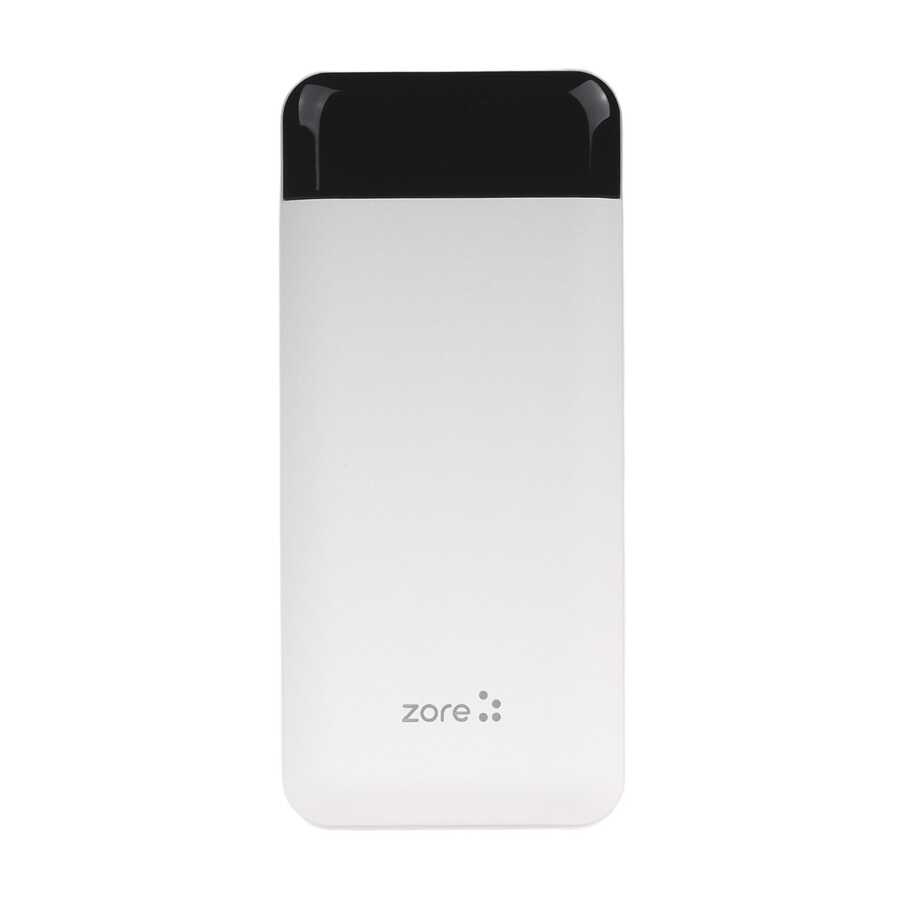 Zore ZR-PW01 Type-C - Micro - Lightning Led Göstergeli Taşınabilir Powerbank 10000 mAh Beyaz