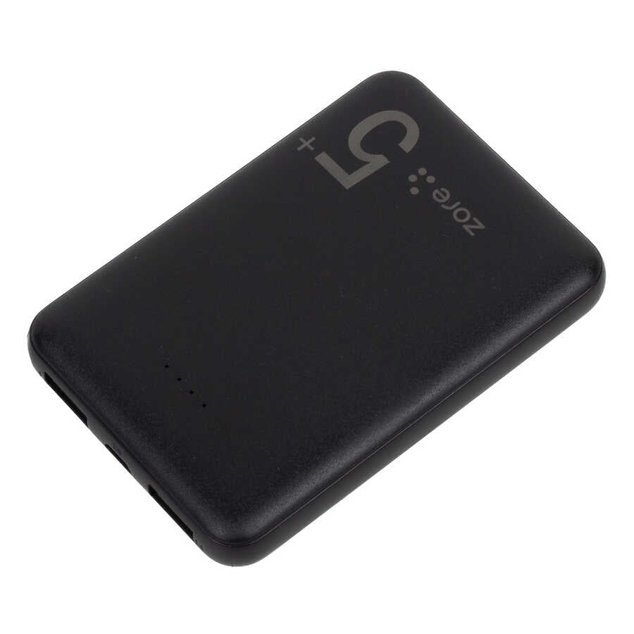 Zore ZR-PW04 Led Işıklı Taşınabilir Powerbank 5000 mAh Siyah