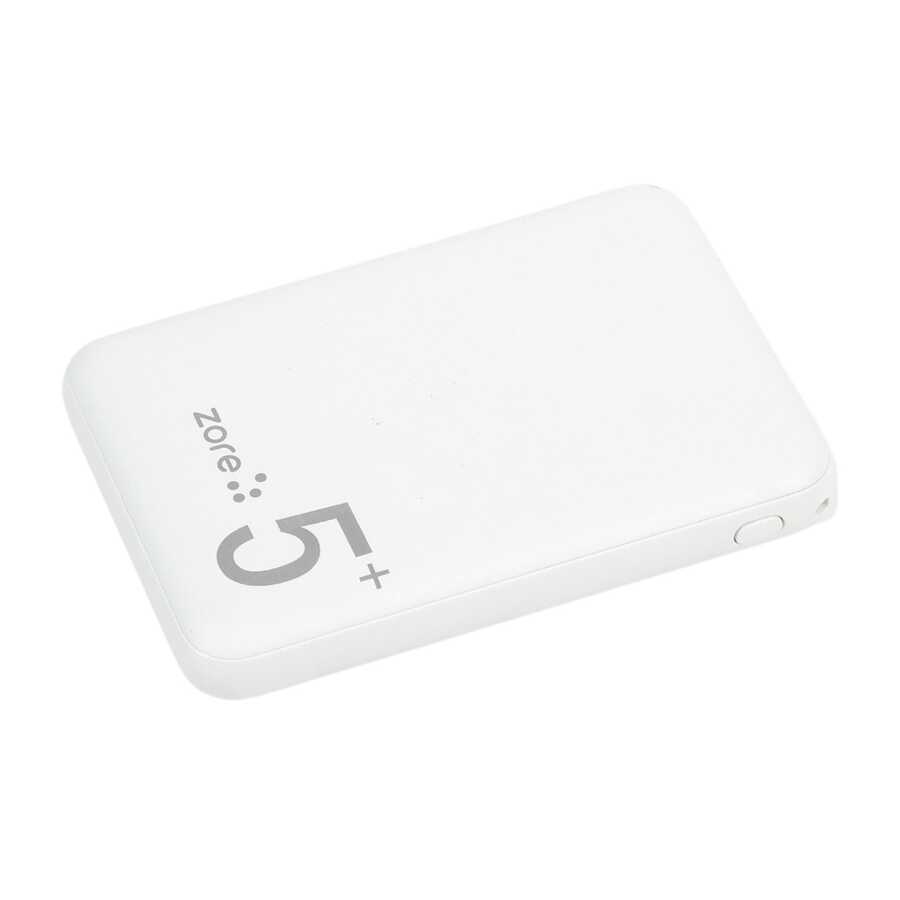 Zore ZR-PW04 Led Işıklı Taşınabilir Powerbank 5000 mAh Beyaz