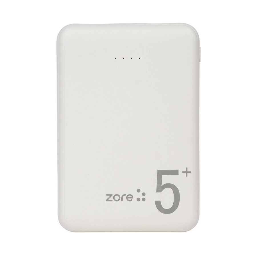 Zore ZR-PW04 Led Işıklı Taşınabilir Powerbank 5000 mAh Beyaz