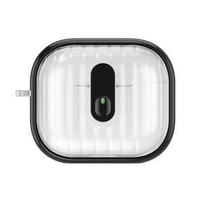 Airpods 4 Case with Colorful Transparent Sliced Silicone Edges Zore Airbag 40 Case Black