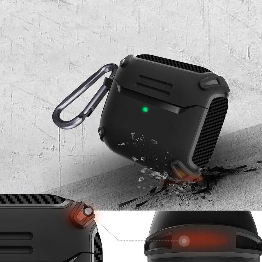 Apple Airpods 3. Nesil Kılıf Zore Airbag 26 Silikon Siyah