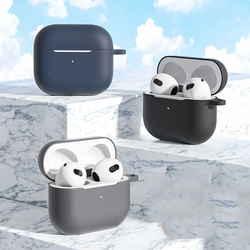 Apple Airpods 3. Nesil Zore Airbag 28 Silikon Kılıf Gri