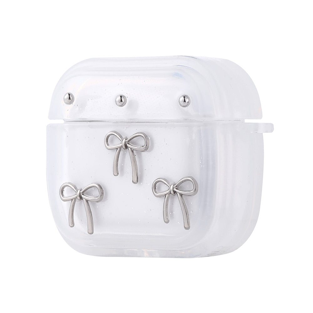 Apple Airpods 4 Zore Airbag 44 Airbag Design Glitter Transparent Polar Case Bow 