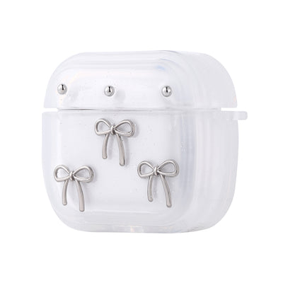 Apple Airpods 4 Zore Airbag 44 Airbag Design Glitter Transparent Polar Case Bow 