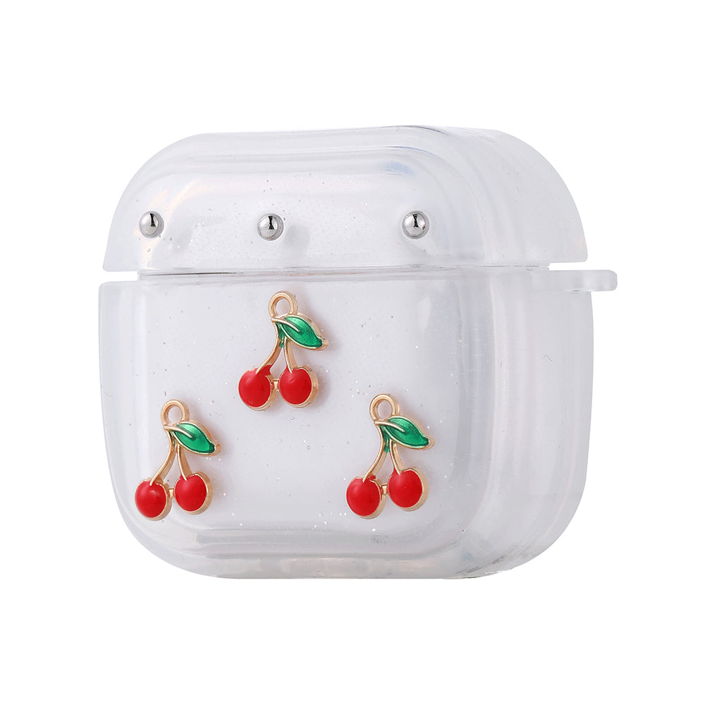 Apple Airpods 4 Zore Airbag 44 Airbag Design Glitter Transparent Polar Case Cherry 