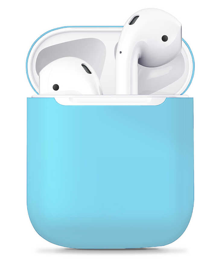Apple Airpods Kılıf Zore Airbag 13 Silikon Mavi