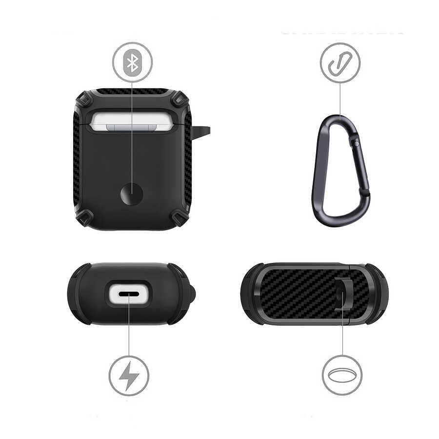 Apple Airpods Kılıf Zore Airbag 26 Silikon Kırmızı