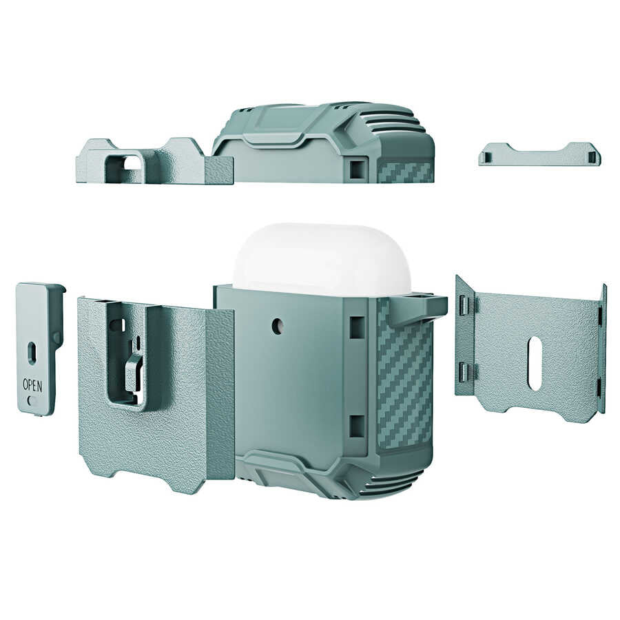 Apple Airpods Kılıf Zore Airbag 27 Silikon Siyah-Kırmızı