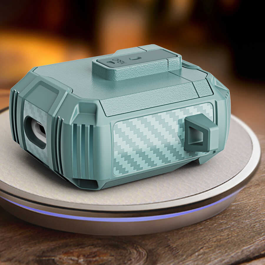 Apple Airpods Kılıf Zore Airbag 27 Silikon Siyah-Kırmızı