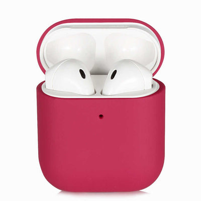 Apple Airpods Kılıf Zore Silk Silikon Pembe Koyu