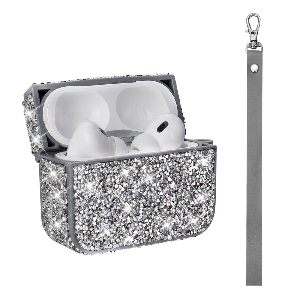 Apple Airpods Pro 2 Zore Airbag 45 Bilek Askı Aparatlı Simli Şeffaf Kılıf Pembe